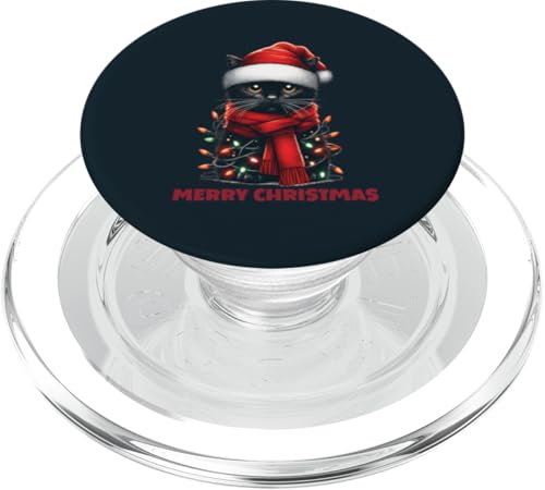 Süße Weihnachtskatze – schwarzes Kätzchen Merry Christmas Cat Mom Dad PopSockets PopGrip für MagSafe Süße Weihnachtskatze – schwarzes Kätzchen Merry Christmas Cat Mom Dad PopSockets PopGrip für MagSafe von Holy Meow Kitty Cats Apparel.USA