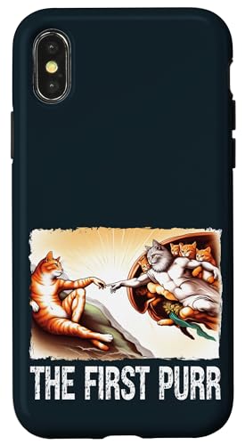 The First Purr Cats Creation Painting Parodie Katze Mütter Väter Hülle für iPhone X/XS The First Purr Cats Creation Painting Parodie Katze Mütter Väter Hülle für iPhone X/XS von Holy Meow Kitty Cats Apparel.USA