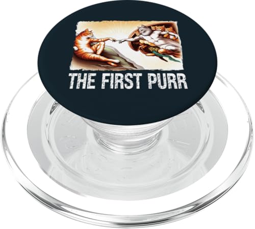 The First Purr Cats Creation Painting Parodie Katze Mütter Väter PopSockets PopGrip für MagSafe The First Purr Cats Creation Painting Parodie Katze Mütter Väter PopSockets PopGrip für MagSafe von Holy Meow Kitty Cats Apparel.USA