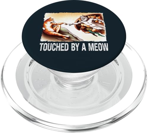 Touched By Meow Cats Creation Painting Parodie Katze Mütter Väter PopSockets PopGrip für MagSafe Touched By Meow Cats Creation Painting Parodie Katze Mütter Väter PopSockets PopGrip für MagSafe von Holy Meow Kitty Cats Apparel.USA