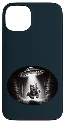 UFO Entführungskatze - Alien Encounter Sci-Fi Kitty Cat Unisex Hülle für iPhone 13 von Holy Meow Kitty Cats Apparel.USA