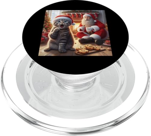 Weihnachtskatze, Motiv Weihnachtskatze, Motiv Santa Cat, Unisex PopSockets PopGrip für MagSafe Weihnachtskatze, Motiv Weihnachtskatze, Motiv Santa Cat, Unisex PopSockets PopGrip für MagSafe von Holy Meow Kitty Cats Apparel.USA