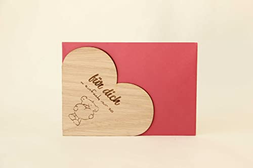 Holzgrusskarten Original 100% handmade in Austria, aus Eichenholz gefertigte Grußkarte,Spruchkarte,Klappkarte,Postkarte von Holzgrusskarten.at