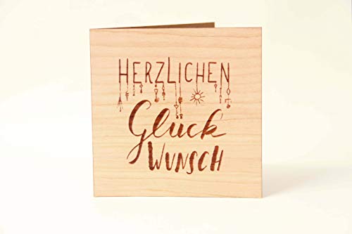 Original Holzgrußkarte - Glückwunschkarte für verschiedene Anlässe - 100% Made in Austria, besteht aus Kirschholz - Glückwunschkarte zum Abitur, Hochzeit, Geburtstag, Muttertag, Vatertag uvm. von Holzgrusskarten.at