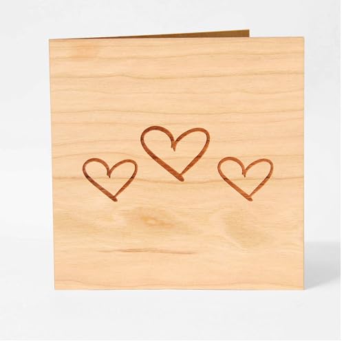 Original Holzgrußkarte - Liebeskarte & Valentinskarte - 100% Made in Austria, besteht aus Kirschholz - einzigartige Grußkarte, Hochzeitstag, Jahrestag, Verlobung, Liebeserklärung uvm von Holzgrusskarten.at