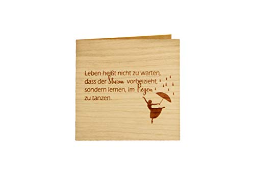 Original Holzgrußkarte - mit Spruch - 100% Made in Austria, Karte besteht aus Kirschholz - einzigartige Grußkarte mit Bedeutung, geeignet als Postkarte, Spruchkarte, Bildpostkarte uvm. von Holzgrusskarten.at