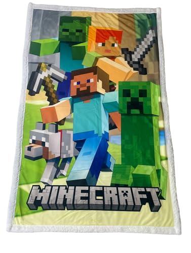 HOMADICT PLAID SHERPA 100X150 CM MINECRAFT CHARACTERS von Homadict