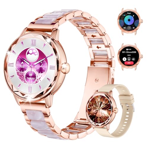 Homailida Smartwatch Damen mit Anruf-Funktion, 123 Sportmodi, IP68 wasserdicht Fitnessuhr, Einblick in den Schlafzustand, Menstruationszyklus-Funktione, Unterstützung des Deutschen, Gold Smart Watch Homailida Smartwatch Damen mit Anruf-Funktion, 123 Sportmodi, IP68 wasserdicht Fitnessuhr, Einblick in den Schlafzustand, Menstruationszyklus-Funktione, Unterstützung des Deutschen, Gold Smart Watch von Homailida