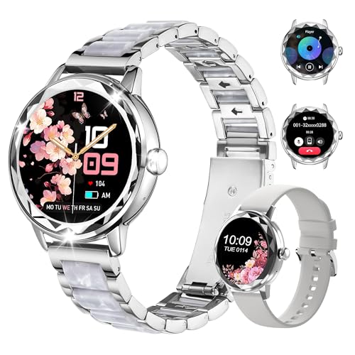 Homailida Smartwatch Damen mit Anruf-Funktion, 123 Sportmodi, IP68 wasserdicht Fitnessuhr Einblick in den Schlafzustand Menstruationszyklus-Funktione, Unterstützung des Deutschen, Silber Smart Watch Homailida Smartwatch Damen mit Anruf-Funktion, 123 Sportmodi, IP68 wasserdicht Fitnessuhr Einblick in den Schlafzustand Menstruationszyklus-Funktione, Unterstützung des Deutschen, Silber Smart Watch von Homailida