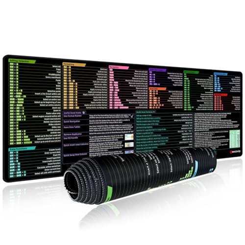 Excel Shortcuts Mauspad, 76,2 x 30,5 cm, Schreibtischunterlage mit Spickzettel für effizientes Arbeiten, rutschfeste Unterseite, hochwertiges Material, perfekt für Büro und Zuhause Excel Shortcuts Mauspad, 76,2 x 30,5 cm, Schreibtischunterlage mit Spickzettel für effizientes Arbeiten, rutschfeste Unterseite, hochwertiges Material, perfekt für Büro und Zuhause von Homaisson