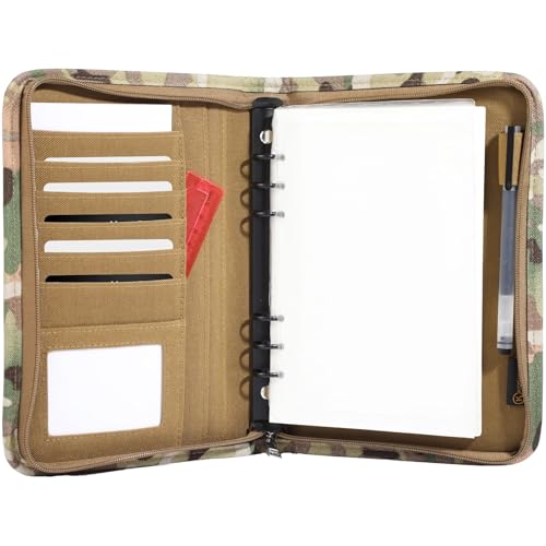 Notizbuch Ringbuch mit Reißverschluss, großer OCP Binder Planer mit 80 Blatt/160 Seiten Loseblattpapier, wasserdichter Notizbucheinband, nachfüllbarer 6-Ring-Notizblock von Homaisson