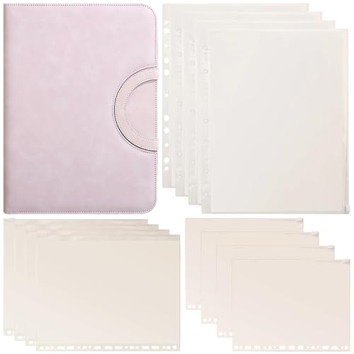 Trapper Keeper Binder, A4 Leder Business Binder Organizer mit Reißverschluss, Lila, Binder Organizer mit Taschen für Männer und Frauen, unterstützt verschiedene Dateigrößen Trapper Keeper Binder, A4 Leder Business Binder Organizer mit Reißverschluss, Lila, Binder Organizer mit Taschen für Männer und Frauen, unterstützt verschiedene Dateigrößen von Homaisson
