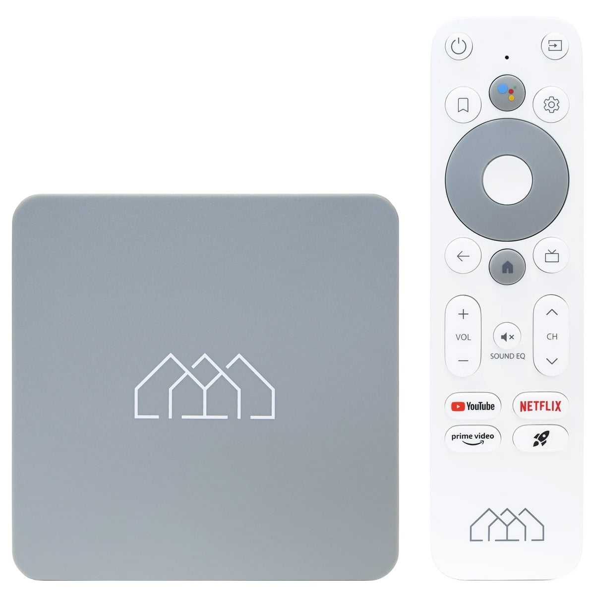 Homatics Box HD Android TV Mediaplayer Grau (Full HD 5GHz WiFi Bluetooth Sprachfernbedienung) von Homatics