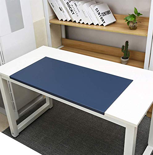 Große Schreibtischunterlage für das Büro, 100 x 50 cm, wasserdichtes PU-Leder, Mauspad, mit Kantenverriegelung, rutschfestes Mauspad, Computertastaturmatte, Laptop-Schreibtischabdeckung, blau von Homay