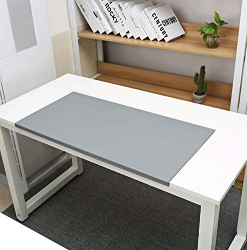 Große Schreibtischunterlage für das Büro, 100 x 50 cm, wasserdichtes PU-Leder, Mauspad, mit Kantenverriegelung, rutschfestes Mauspad, Computertastaturmatte, Laptop-Schreibtischabdeckung, grau von Homay