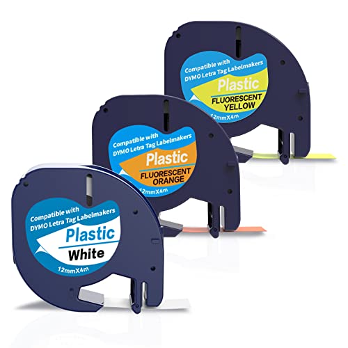 3 x Fluorescent Label Tape als Ersatz für Dymo letraTag Plastic Etikettenband Fluoreszierendes Orange Gelb Etiketten Kompatible für Dymo Letratag LT-110T 100H QX 50 XR XM 2000 3 x Fluorescent Label Tape als Ersatz für Dymo letraTag Plastic Etikettenband Fluoreszierendes Orange Gelb Etiketten Kompatible für Dymo Letratag LT-110T 100H QX 50 XR XM 2000 von Home Colortly