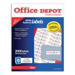 Office Depot weiß Laser 2000 Adress-Etiketten, 2,5 x 10,2 cm von Home Depot 612-031