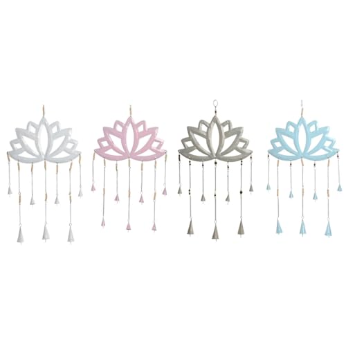 Home ESPRIT Orientalische Dekoration zum Aufhängen, Blau, Weiß, Grau, Rosa, Eisen, Lotusblume (4 Stück) von Home ESPRIT