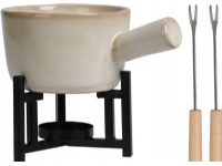 Home Styling Collection Zestaw do fondue serowego, rondelek z porcelany, 2 widelce von Home Styling Collection