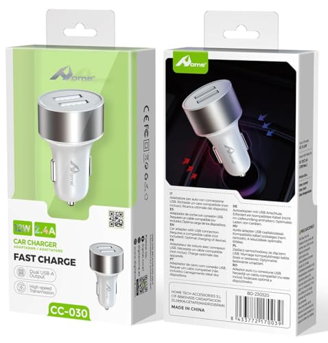 HOME USB Zigarettenanzünder Adapter 2.4A/1.0A Auto Ladegerät, 2-Port Schnellladegerät KFZ Ladegerät USB Adapter Auto für iPhone 13/14/15/16, iPad Pro/Air 2/Mini, Galaxy HOME USB Zigarettenanzünder Adapter 2.4A/1.0A Auto Ladegerät, 2-Port Schnellladegerät KFZ Ladegerät USB Adapter Auto für iPhone 13/14/15/16, iPad Pro/Air 2/Mini, Galaxy von Home