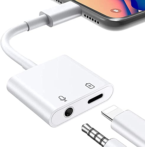 2 in 1 Lightning to Jack 3.5 mm Headphone Adapter for iPhone [MFi Certified] iPhone Aux Adapter Splitter Headphone Jack Adapter Dongle Converter Compatible with iPhone 14 13 12 11 XS XR 8 7 von HomeCove
