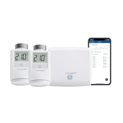 Homematic IP Starter Set Smarte Heizung • 2xThermostat HMIP-eTRV/2 • Access Point Homematic IP Starter Set Smarte Heizung • 2xThermostat HMIP-eTRV/2 • Access Point von Homematic IP