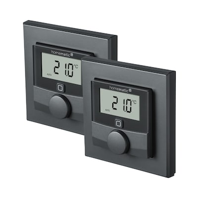 Homematic IP Wandthermostat mit Luftfeuchtigkeitssensor anthrazit, 2er Pack von HomeMatic IP