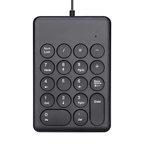 HomeSoGood Tragbarer Nummernblock mit Kabel, 18 Tasten, Mini-Nummernblock, Tastatur für Büro, Laptop, Notebook, Tablets und PC-Zubehör (kabelgebunden, schwarz) von HomeSoGood