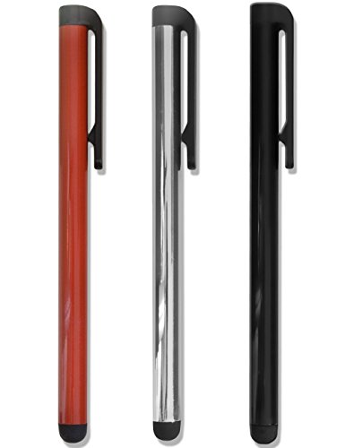 HOMETOOLS - 3 Stück Tablet Smartphone Handy Eingabe-Stifte Touch-Stifte, für Touch-Screens, Touch-Pads mit Halte-Clip, 10.5cm, 3er Set von HomeTools.eu