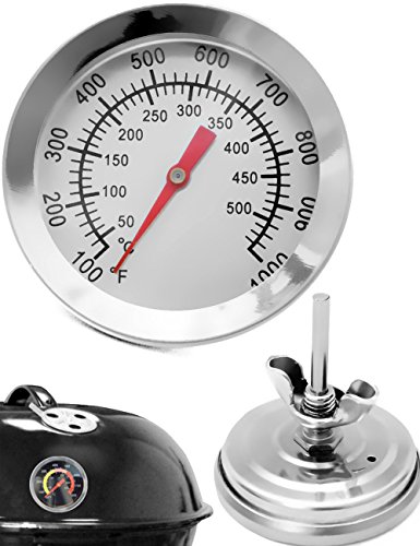 HOMETOOLS Grill-Thermometer, analog, 10-350°C, zum Nachrüsten für BBQ Grill Räucherofen von HomeTools.eu