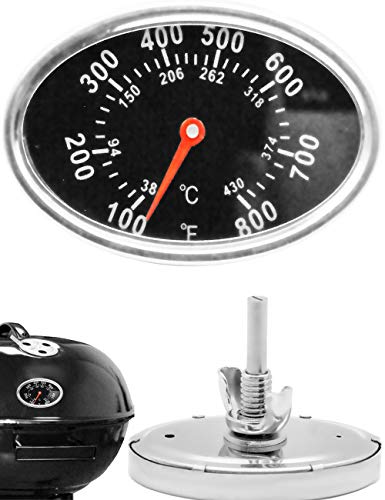 HOMETOOLS.EU® Analoges Thermometer, für BBQ Grill Bräter Räucher-Ofen, 7,5 cm, 38-430 °C von HomeTools.eu