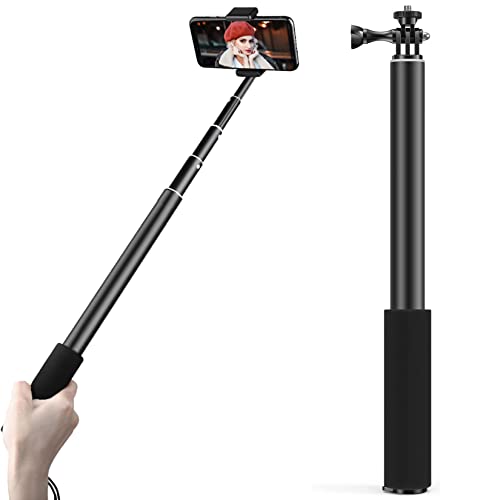 Homeet 93CM Teleskopstange Action Cam Selfie Stick Erweiterbar Handheld Pole Einbeinstativ, mit 1/4” Adapter für Action Kameras von Homeet