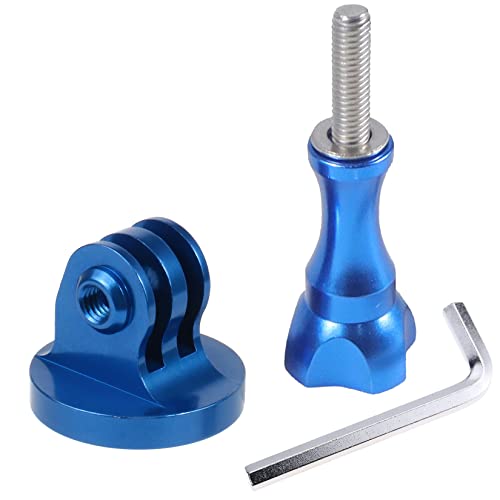 Homeet Aluminium Stativ Halterung Adapter mit Metall Schraube für Action Kameras, für 1/4" Stativ Monopod, BLAU von Homeet