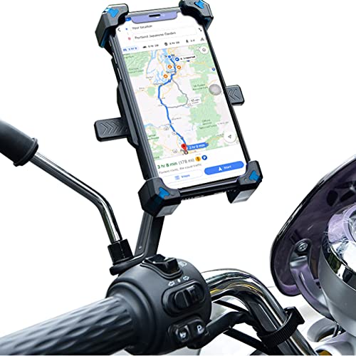 Homeet Motorrad Handyhalterung Universal Smartphone Halterung 360° Drehbare Handy Motorrad Halterung für 4-7,2 Zoll Smartphone, für Moto Rückspiegel von Homeet