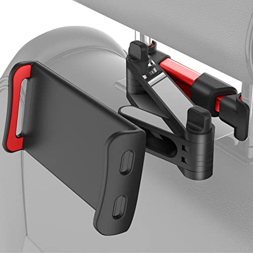 Homeet Tablet Halterung Auto Verstellbar, Tablet Halter Kopfstütze KFZ Halterung Universal für iPad/iPhone/Samsung Galaxy Tabs/Kindle Fire HD/Nintendo Switch, für 4,4-11 Zoll Geräte, ROT von Homeet