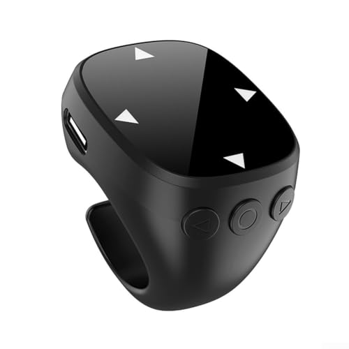 Fingertip Kabellose BT-Fernbedienung, Video-Scroll-Ring-Fernbedienung, Touch-Steuerung, Stummschaltung und Auslöser (schwarz) von Homefurnishmall