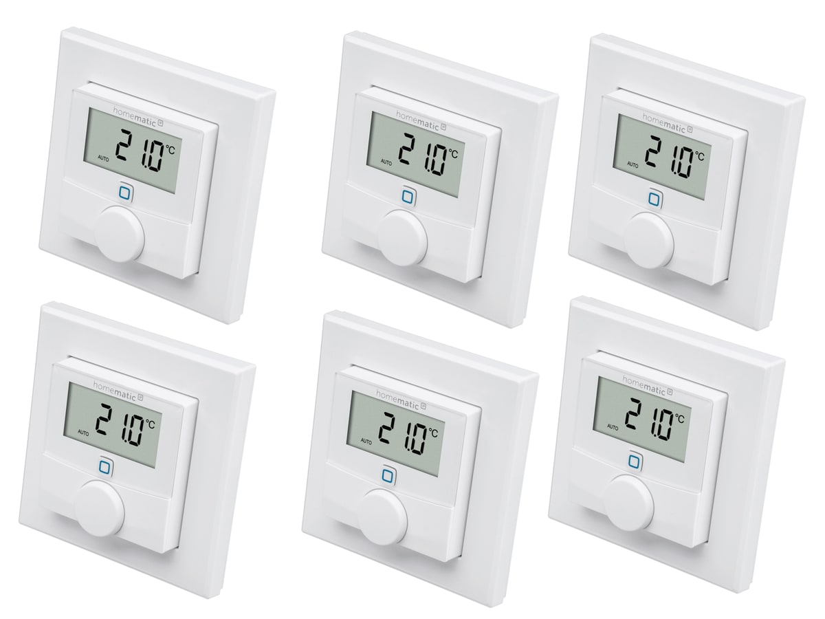 HOMEMATIC IP 156669A0, Wandthermostat mit Luftfeuchtigkeitssensor, 6 Stück HOMEMATIC IP 156669A0, Wandthermostat mit Luftfeuchtigkeitssensor, 6 Stück von Homematic IP