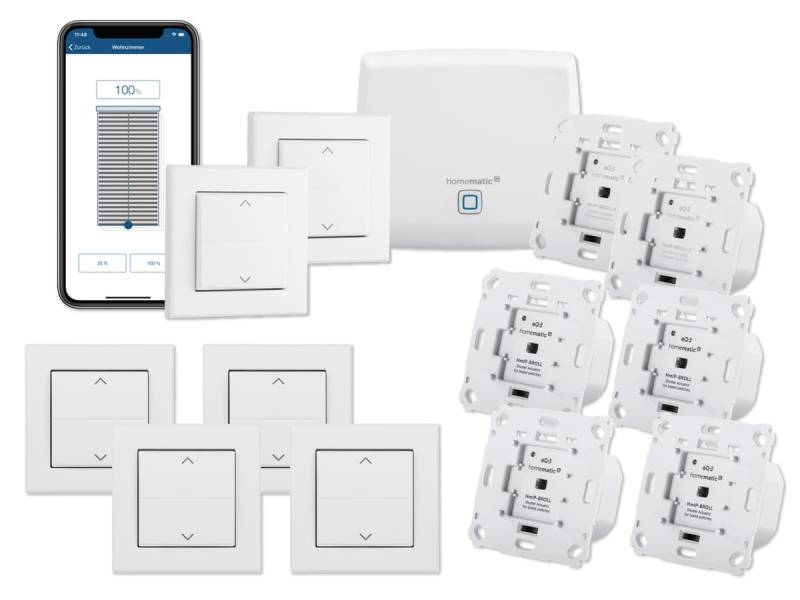 HOMEMATIC IP Starterset Beschattung für 6 Rollläden & Markisen von Homematic IP