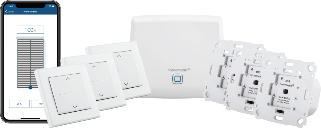 HOMEMATIC IP Starterset Beschattung für 3 Rollläden & Markisen HOMEMATIC IP Starterset Beschattung für 3 Rollläden & Markisen von Homematic IP