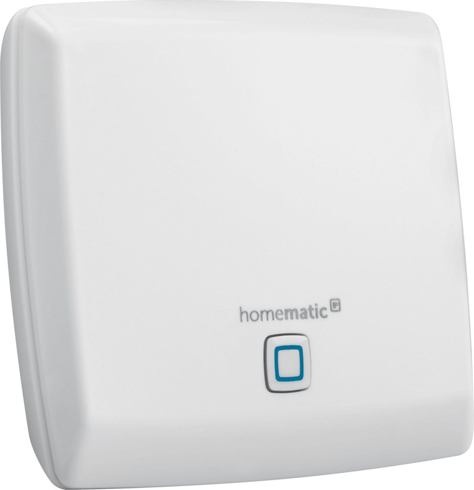 Homematic IP Access Point Access Point, Sprachsteuerung (z. B. über Amazon Alexa oder Google Assistant), Wird per Netzwerkkabel an einen herkömmlichen Router angeschlossen, Bis zu 15 Smartphones/Benutzer pro Homematic IP Installation, Freifeldreichweite von bis zu 400 Metern von Homematic IP