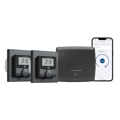 Homematic IP Starter Set Fußbodenheizungssteuerung • für 2 Räume • anthrazit Homematic IP Starter Set Fußbodenheizungssteuerung • für 2 Räume • anthrazit von Homematic IP