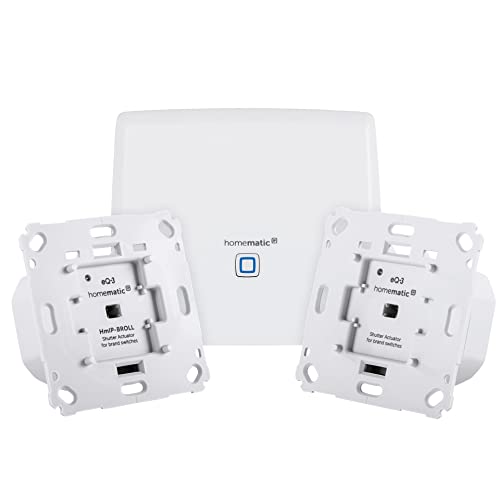 Homematic IP Set mit Smart Home Zentrale CCU3 und 2X Rollladenaktor für Markenschalter von Homematic IP