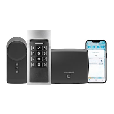 Homematic IP Starter Set Haustür Plus • Türschlossantrieb • Keypad • Access Point – anthrazit von Homematic IP