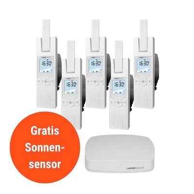 Homepilot Starter Set Smarte Beschattung • 5 Gurtwickler RolloTron Premium smart von Homepilot