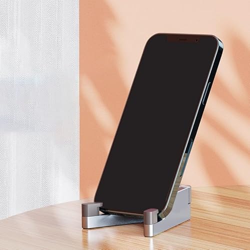 Homeponnew T1 Mini tragbarer Metall-Telefonständer mit sicherem Griff für komfortables Seherlebnis (Silber) von Homeponnew