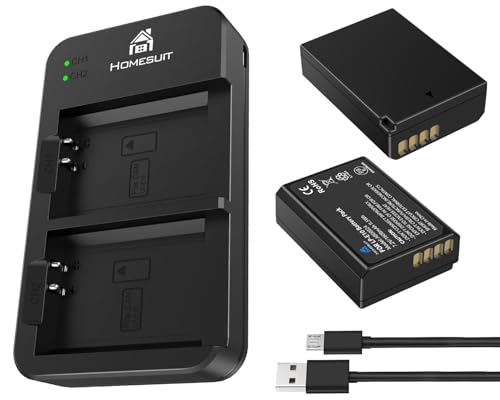 Homesuit LP-E10 Akku 1600mAh und LED Ladegerät für Canon EOS 1100D, EOS 1200D, EOS 1300D, EOS 2000D, EOS Rebel T3, T5, T6, T7, Kiss X50, Kiss X70 Kameras(2er-Pack) von Homesuit