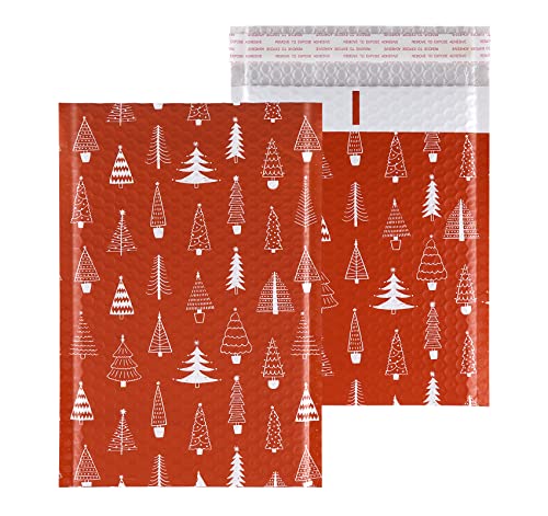 Luftpolsterumschläge A5 Rot, 30 Stück Weihnachten Bubble Mailers - 16cm x 23cm Poly Padded Envelopes Selbstversiegelnde für Senden von Weihnachtskarten und Weihnachtsgeschenken von Homewit