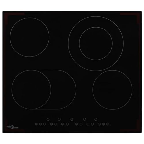 Homgoday Keramik-Kochfeld mit 4 Zonen und Touch-Steuerung, 6600 W, Möbeldekoration, Innen- und Außenmöbel für Wohnzimmer Büro von Homgoday