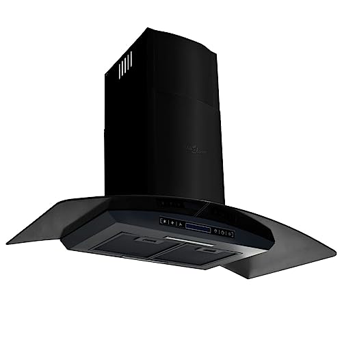 Homgoday Möbeldekoration, Dunstabzugshaube Edelstahl 756 m³/h 90 cm Schwarz Innen/Außen Möbel für Wohnzimmer Büro von Homgoday