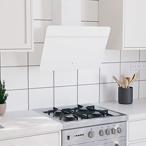 Homgoday Möbeldekoration, Wandhaube 60 cm aus Stahl und weißem gehärtetem Glas für Innen- und Außenmöbel für Wohnzimmer Büro Modell 51672 von Homgoday